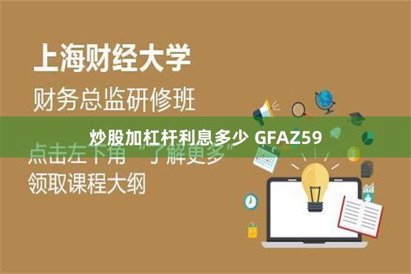 炒股加杠杆利息多少 GFAZ59