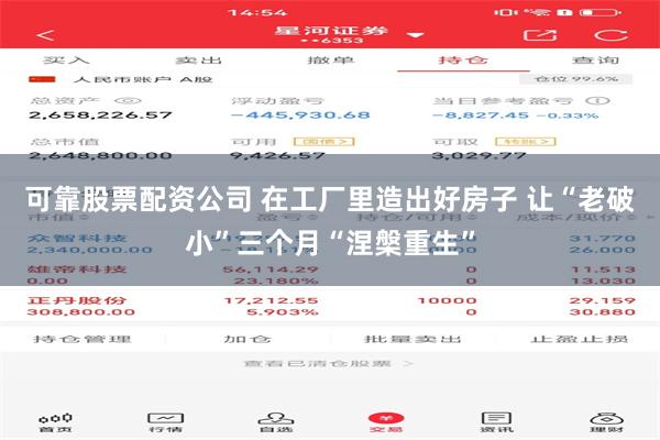 可靠股票配资公司 在工厂里造出好房子 让“老破小”三个月“涅槃重生”