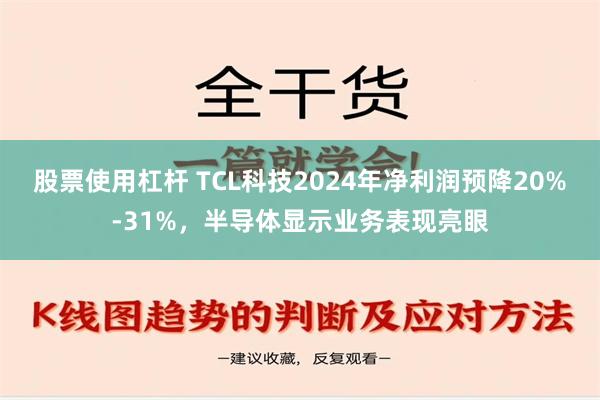 股票使用杠杆 TCL科技2024年净利润预降20%-31%，半导体显示业务表现亮眼